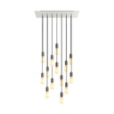 Suspension à 14 luminaires avec XXL Rose-One rectangulaire 675 mm – Sans ampoule, Blanc mat
