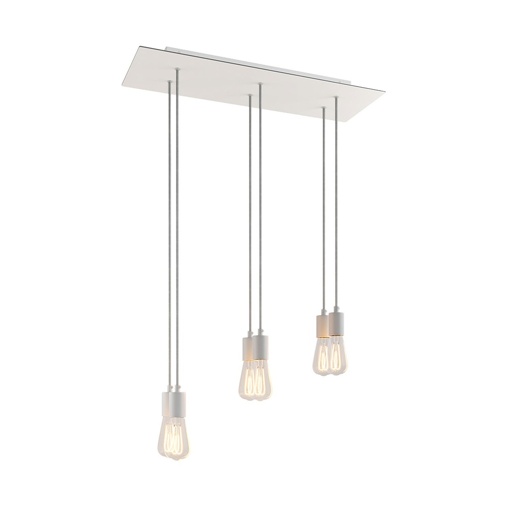 [SPM6REVBO102VBOSERM1RM01] 6-light pendant lamp with rectangular XXL Rose-One 675 mm (Without bulb, Matt white)
