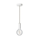Pendant lamp with XL 16mm nautical cord and painted wood details – Without bulb, White