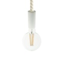 Suspension avec cordon nautique 2XL 24 mm et détails en bois peint – Sans ampoule, Blanc