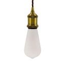 Pendant lamp with twisted fabric cable and aluminum lamp holder – No, Without bulb, Brushed bronze