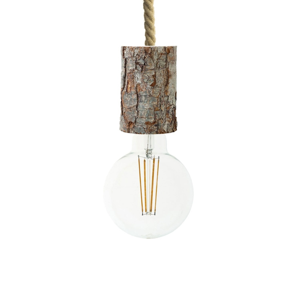 [PDW0411CLS20] Pendant lamp with XL nautical cord and small bark lamp holder (Without bulb)
