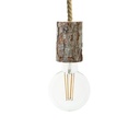 Pendant lamp with XL nautical cord and small bark lamp holder – Without bulb