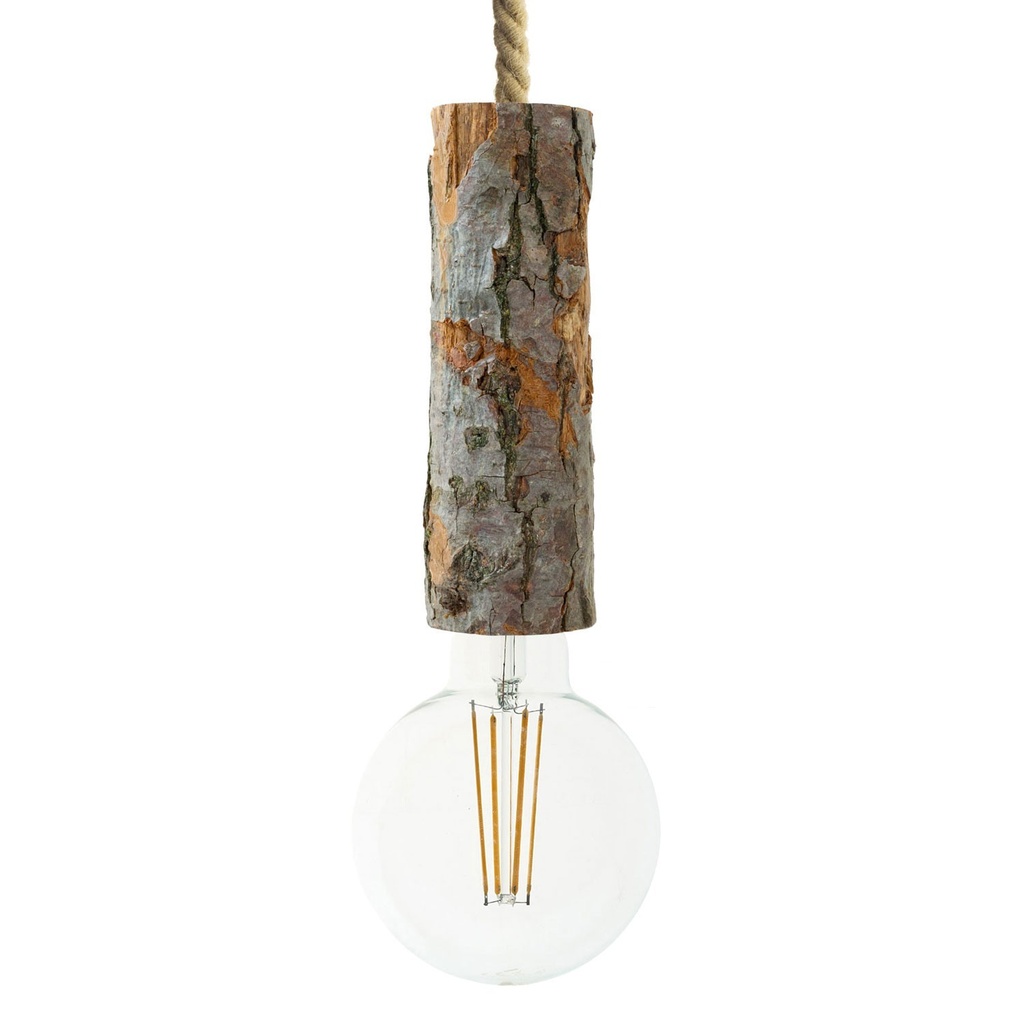 Pendant lamp with XL nautical cord and large bark lamp holder – Without bulb