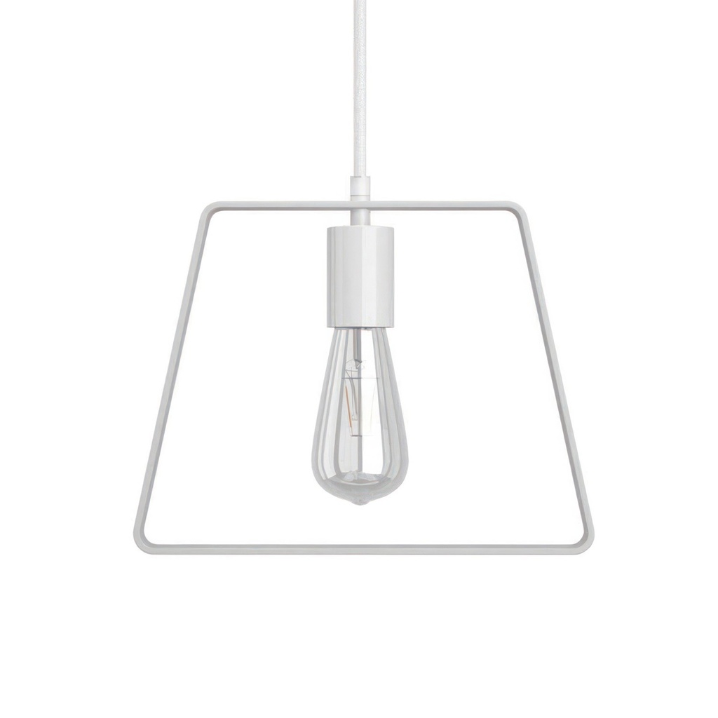 [PDMVBORM01PAM18] Suspension avec câble textile, abat-jour Duedì Base et détails en métal (Non, Sans ampoule, Blanc)