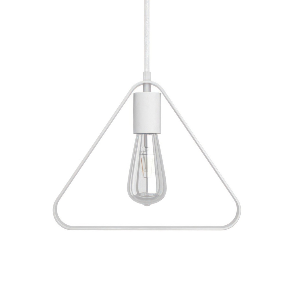 [PDMVBORM01PAM19] Suspension avec câble textile, abat-jour Duedì Apex et détails en métal (Standard, Sans ampoule, Blanc)