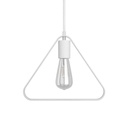 Pendant lamp with fabric cable, Duedì Apex lampshade and metal details – Standard, Without bulb, White