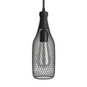 Pendant lamp with textile cable, Magnum bottle lampshade and metal details – No, Without bulb