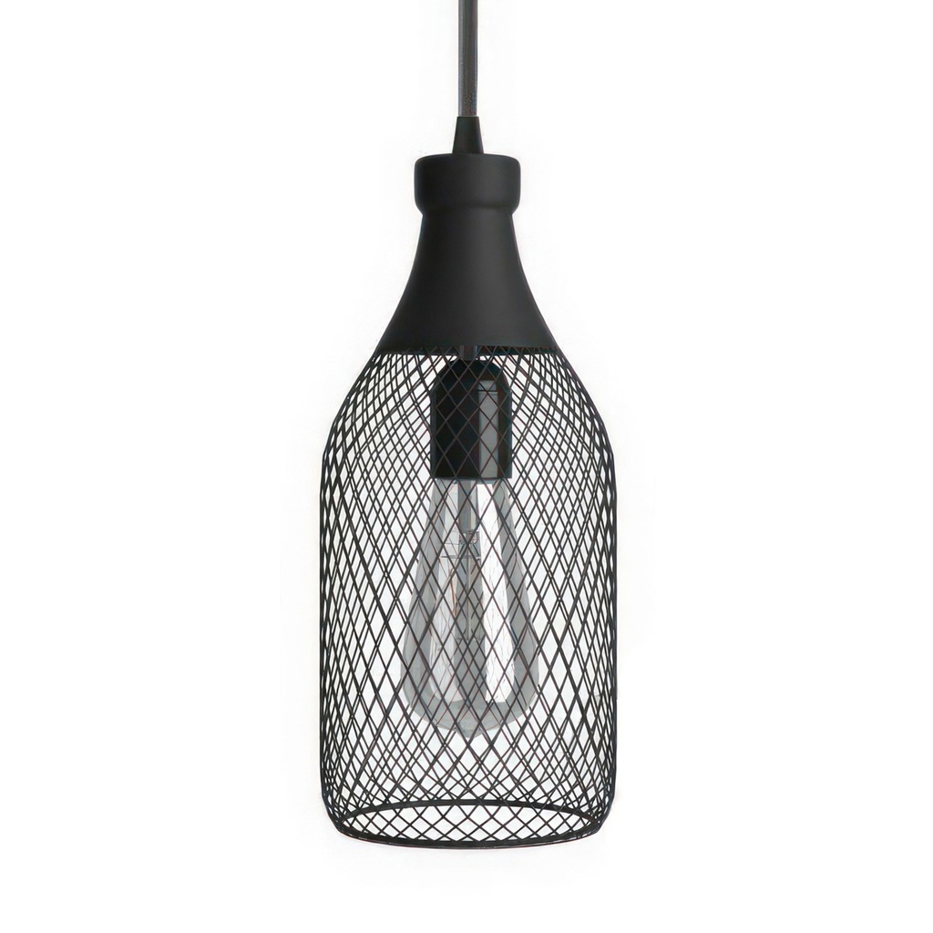 [PDMVNRC04PAM04] Suspension avec câble textile, abat-jour Jéroboam et détails en métal (Non, Sans ampoule)