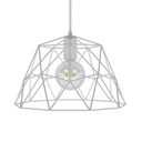 Pendant lamp with textile cable, Dome lampshade and metal details – Standard, Without bulb, White