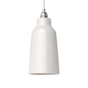 Pendant lamp with textile cable, ceramic lampshade and metal details – Standard, Without bulb, Glossy white