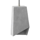 Lampada a sospensione con cavo tessile, paralume Prisma in cemento e finiture in metallo – Senza lampadina, Cemento chiaro