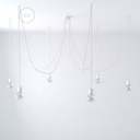 Multiple pendant lamp with 6 falls with ceramic finishes – Without bulb, White