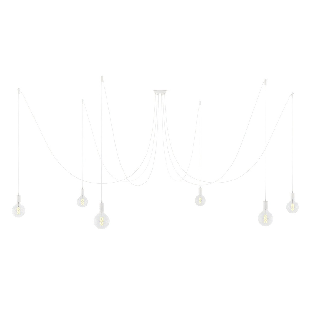 [SPMDCS01VB6RM01TERP] SPIDER - Lampada a sospensione multipla a 6 cadute (Senza lampadina, Bianco)