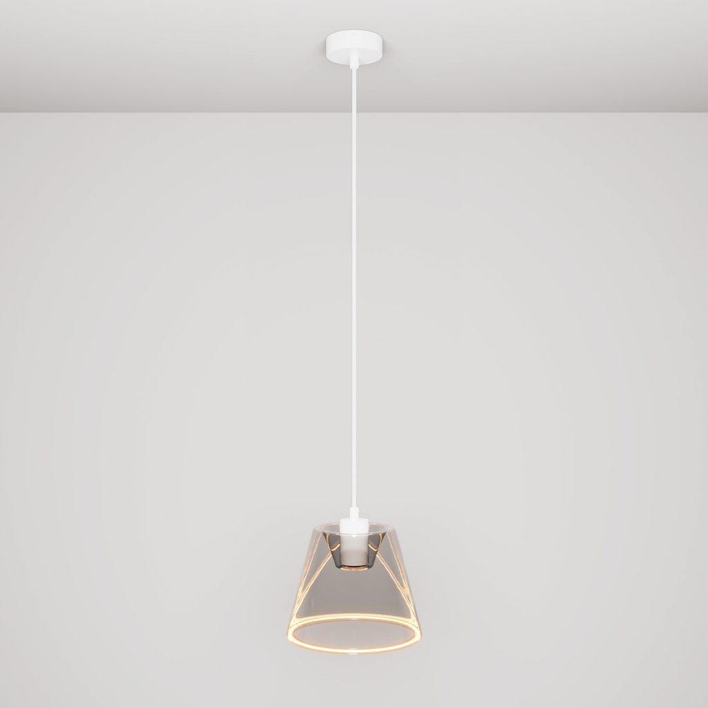 [PDM83FC2LVBORC01-L7] Pendant lamp with smoky cone Ghost bulb (White)