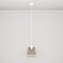 Pendant lamp with smoky cone Ghost bulb – White