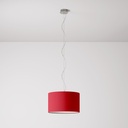 Hängeleuchte Cilindro Small mit Lampenschirm – Ohne Leuchtmittel, Rotes Textil, Ohne Diffusor