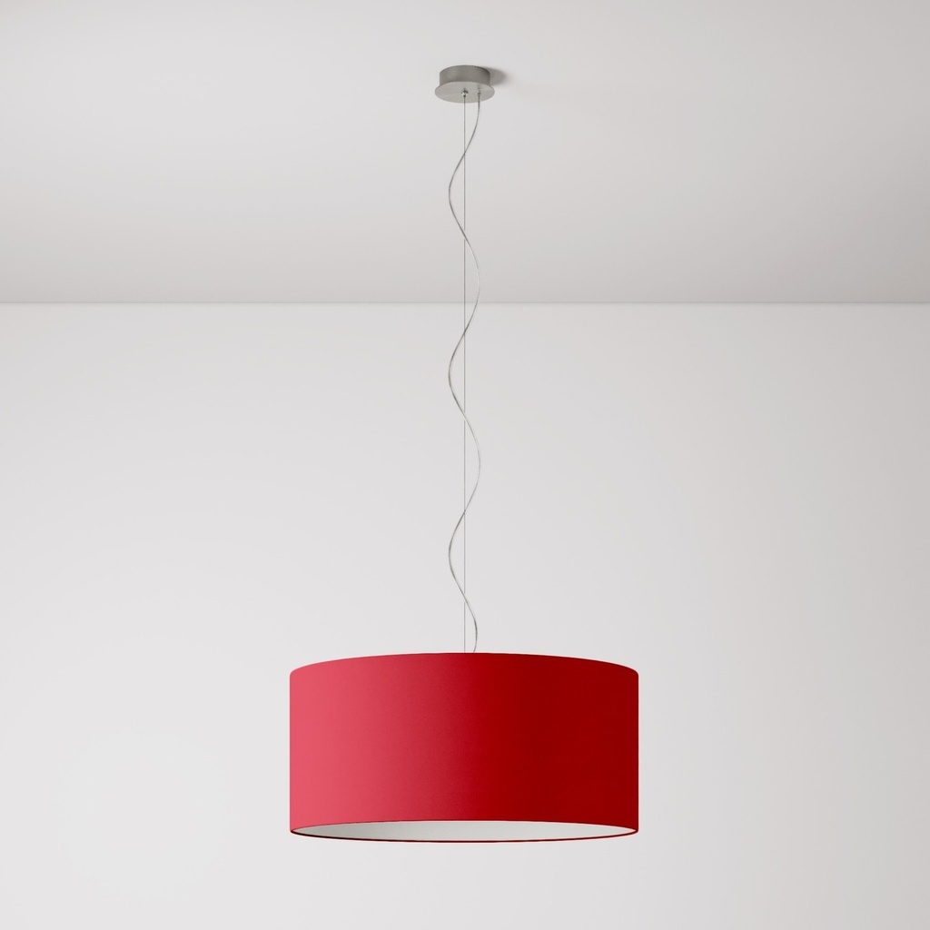 Suspension Cilindro Large – Sans ampoule, Canvas Rouge, Sans diffuseur