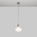 Lampada a sospensione con lampadina LED Ellipse effetto porcellana – Titanio satinato