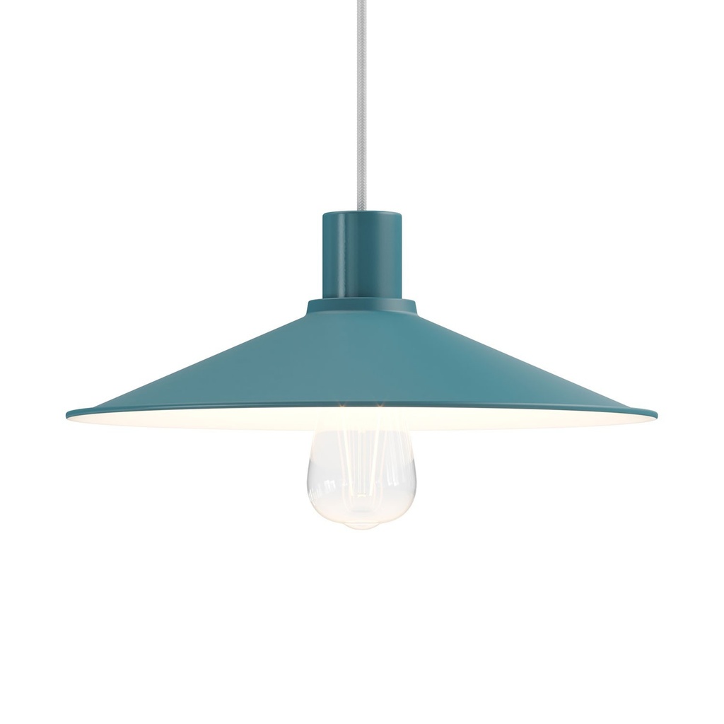 Lampada a sospensione SWING PASTEL con cavo tessile e finiture in metallo – Standard, Senza lampadina, Petrolio