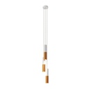 Suspension multiple à 3 abaissements avec abat-jour Tub-E14 – Non, Sans ampoule, Cuivre brossé blanc mat