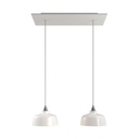 2-light pendant lamp with XXL Rose-One 675 mm and Coppa lampshade – Without bulb, Matt white