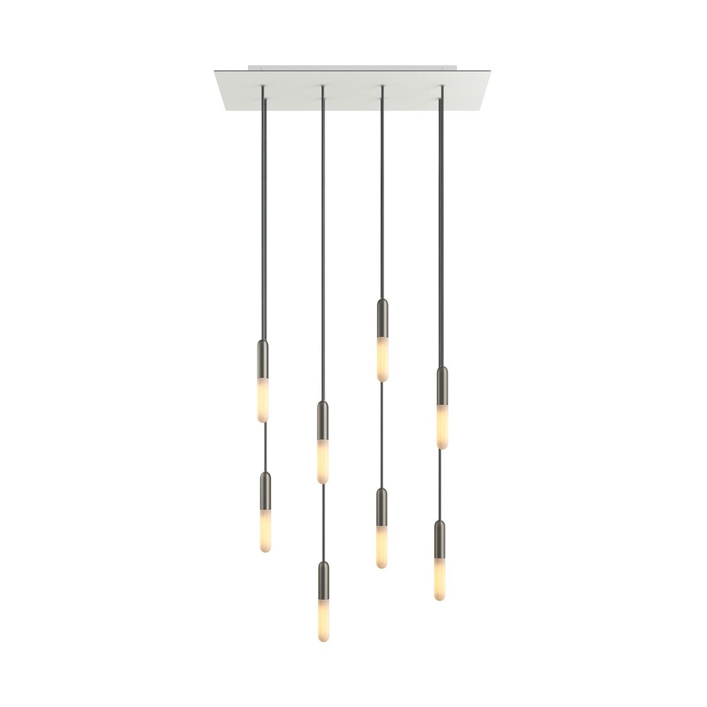 8-light pendant lamp with rectangular 675 mm XXL Rose-One – Without bulb, Matt white