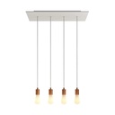4-light pendant lamp with XXL Rose-One 675 mm – Matt white