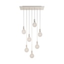 Suspension 7 lumières avec Rose-One rectangulaire 675 mm – Sans ampoule, Blanc mat
