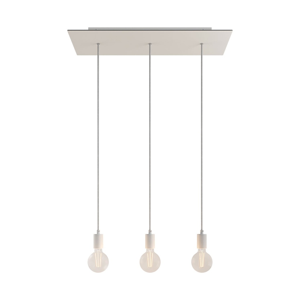 [SPM3REVBO102VBOSERM1RM01] 3-Flammige Pendelleuchte XXL Rose-One 675 mm (Ohne Leuchtmittel, Weiß matt)