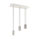 6-flammige Pendelleuchte mit rechteckigem XXL-Rose-One-Baldachin 675 mm und Tub-E14-Metallschirmen – Ohne Leuchtmittel, Mattweiß