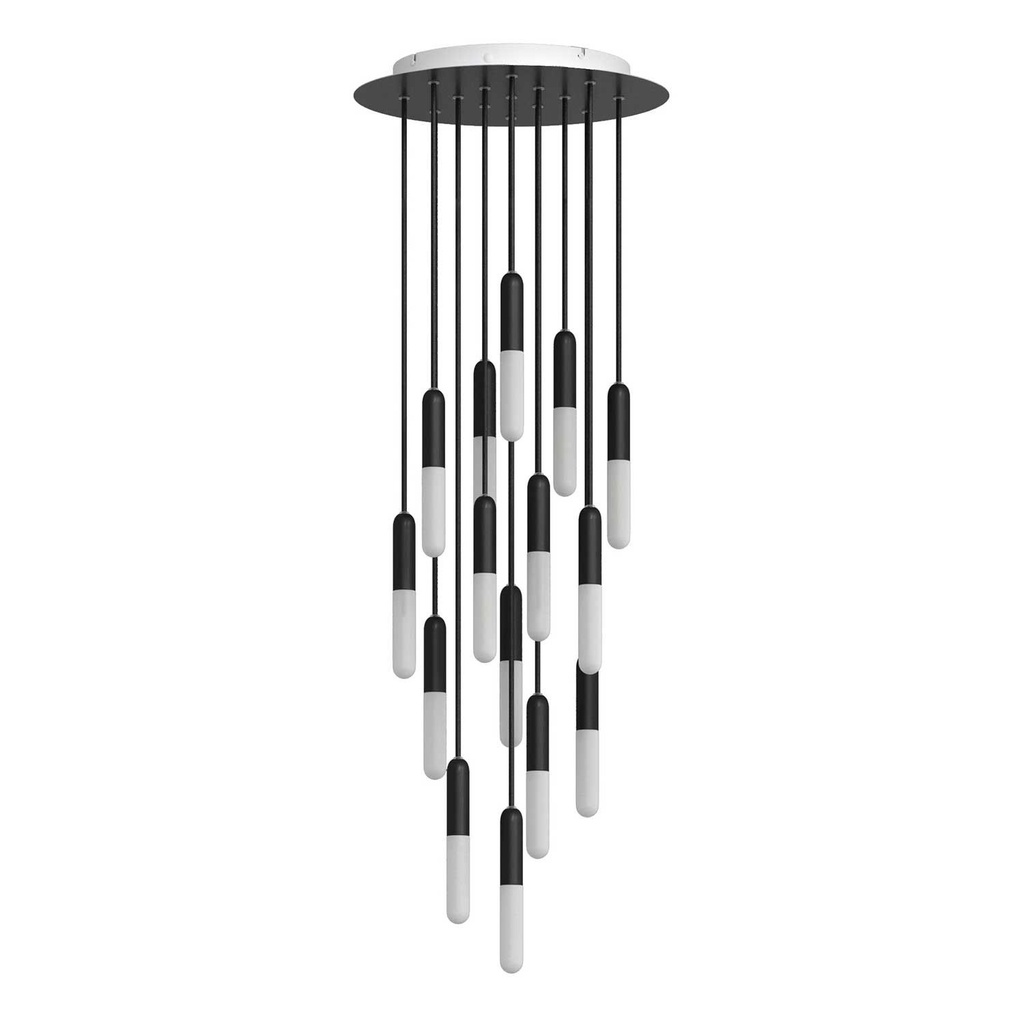 Suspension à 15 pendants P-Light et Rose-One 400 – Sans ampoule, Noir