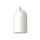 Pendant lamp with fabric cable and ceramic Campana XL lampshade – No, Without bulb, Glossy white