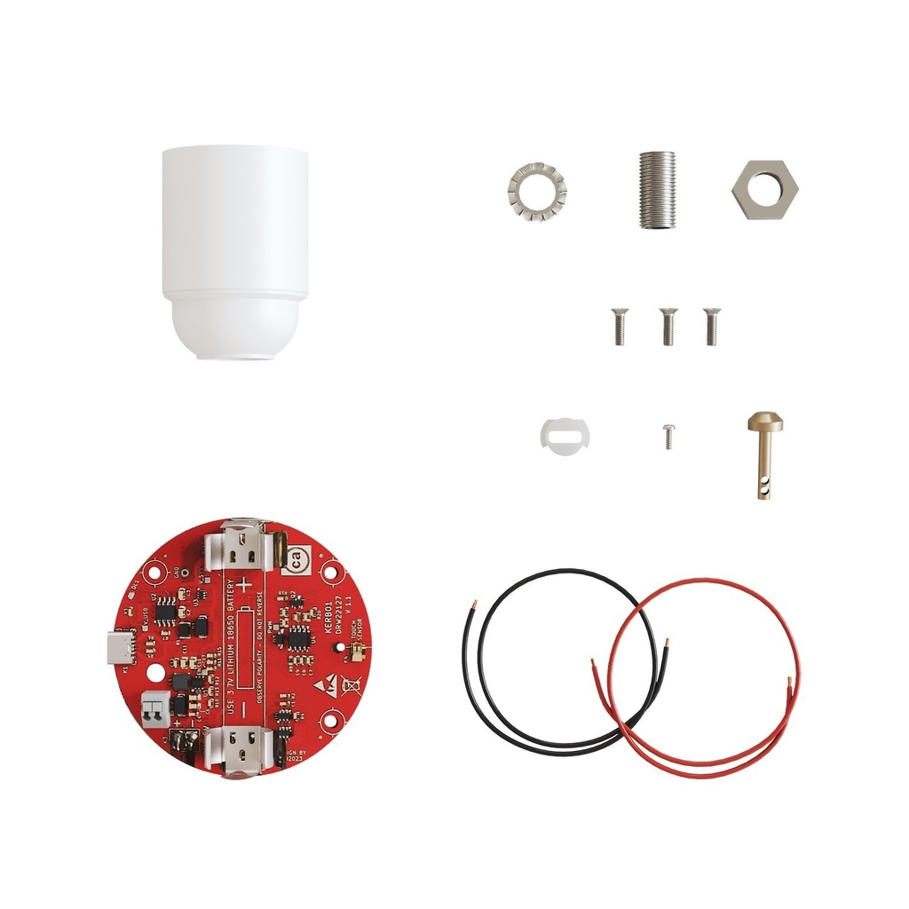 Kit électronique pour lampes à batterie 5V USB-C avec douille E27 lisse – Blanc