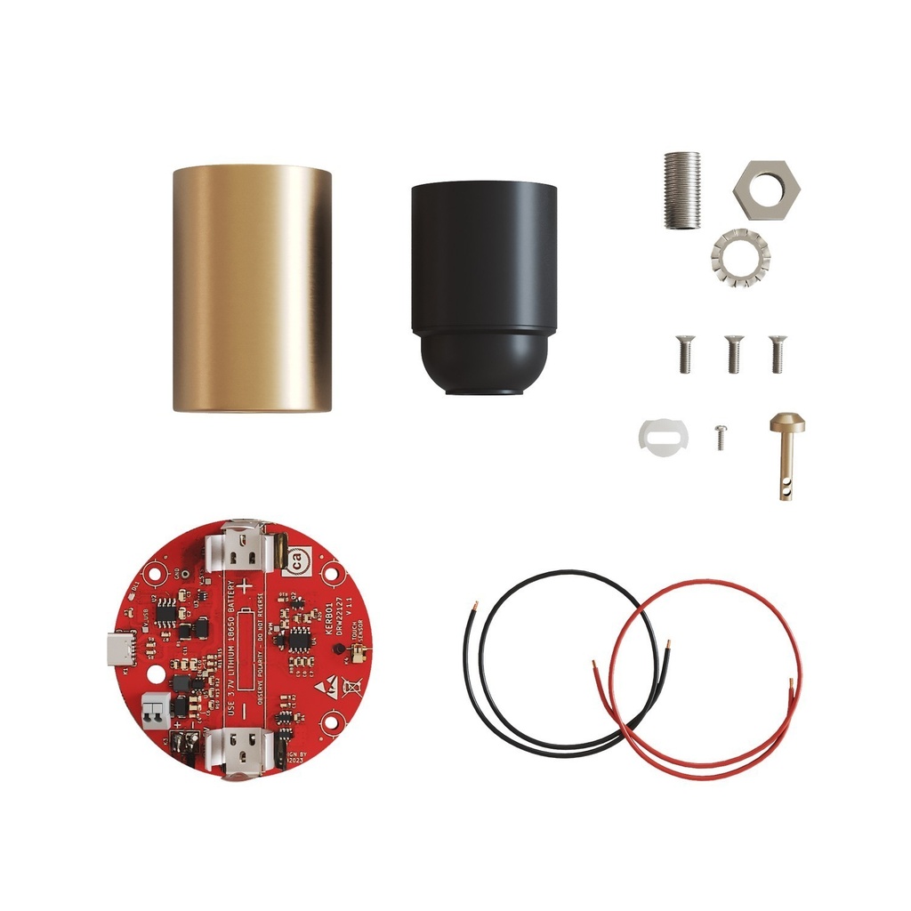 Elektronik-Kit für 5V-USB-C-Akkuleuchten mit E27-Metallfassung – Mattbronze