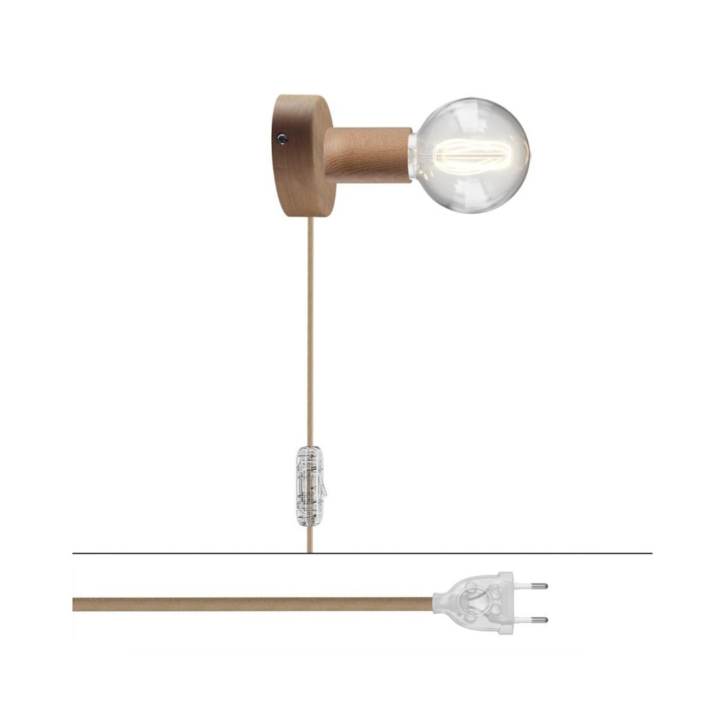 [APL1FC2L01EUTRN06] Applique et plafonnier Spostaluce en bois (Sans ampoule, Neutre RN06, UE)