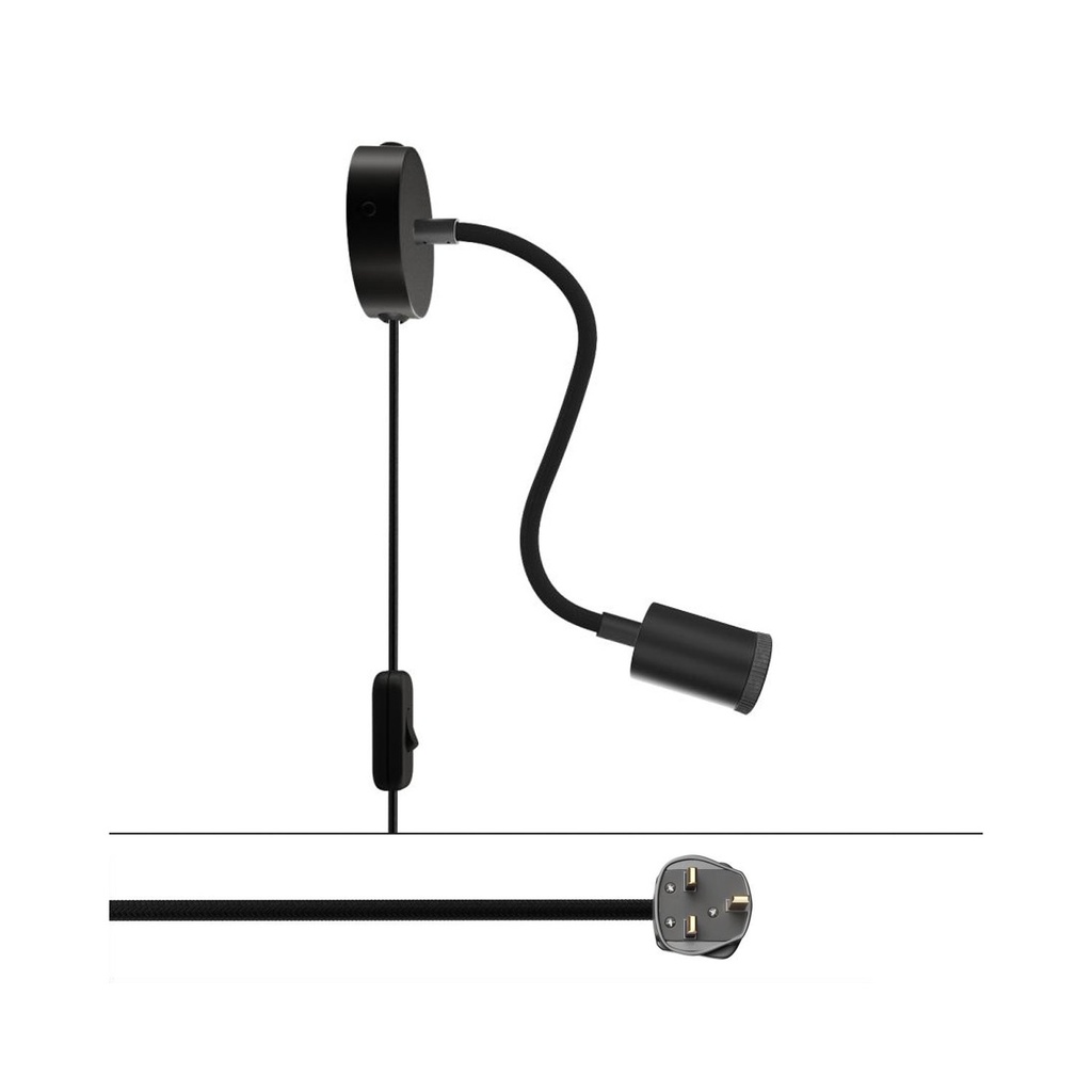 [APMFC2LFLGUVN30VNRM04INNRM04-L] Applique Spostaluce Flex 30 orientable avec spot GU10 (Noir, UK)