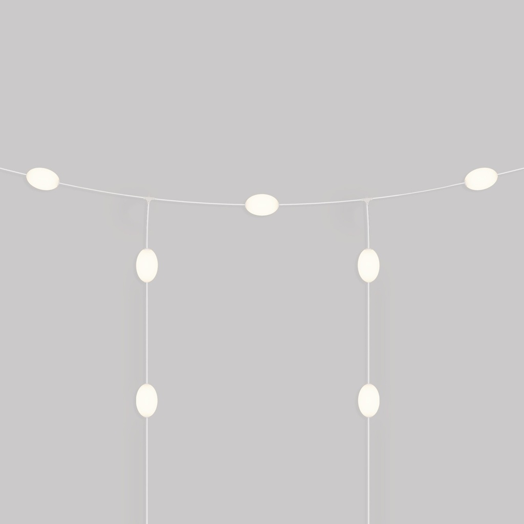 [MARINA07T-B] Grid-style outdoor string light with 7 lights IP67 Marina GRID (Sandy white, EU)