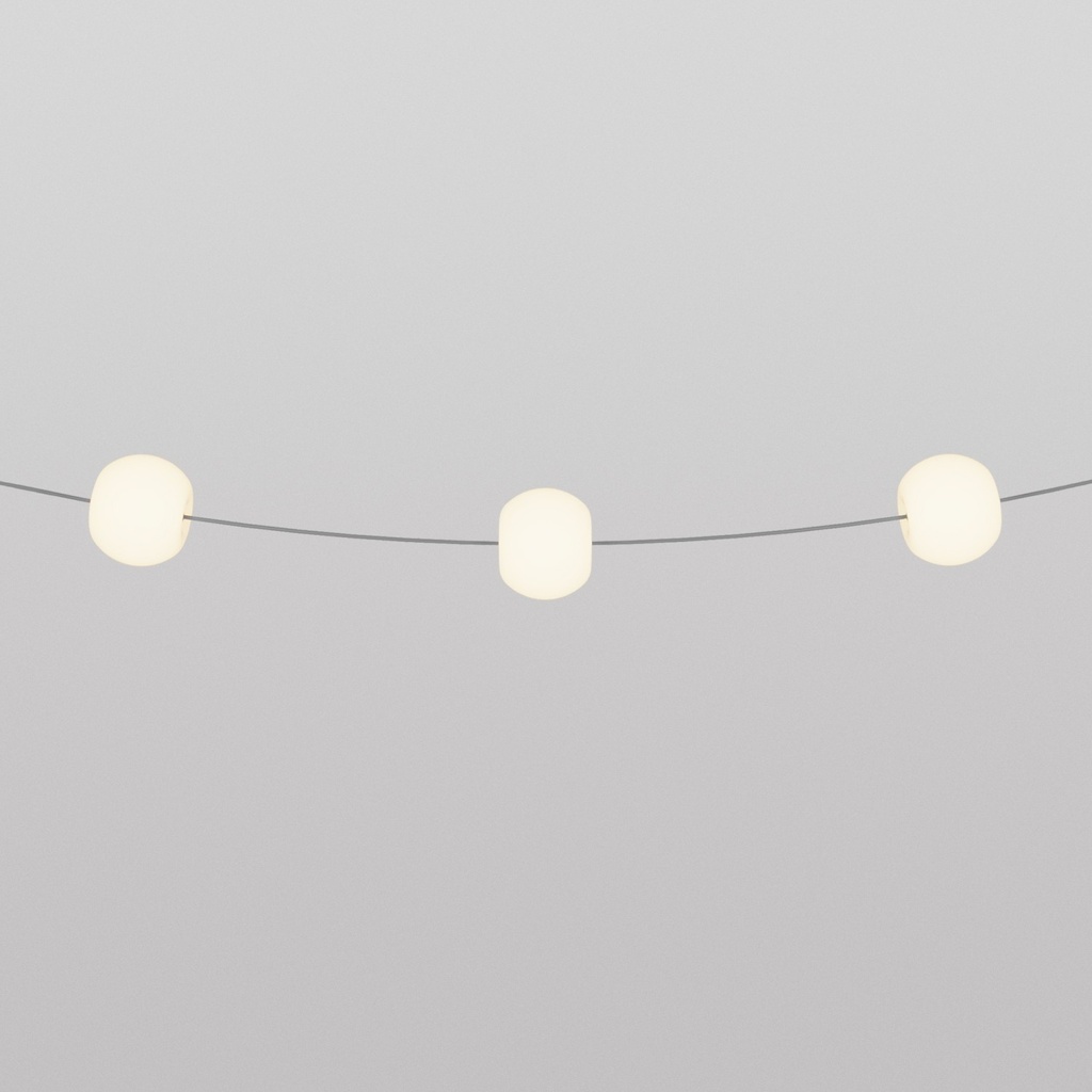 [MARINA03L-L070-GRI] Lichterkette 3 Lichtpunkte für den Außenbereich IP67 Marina3 Cherry (Grau, EU, 70 cm)