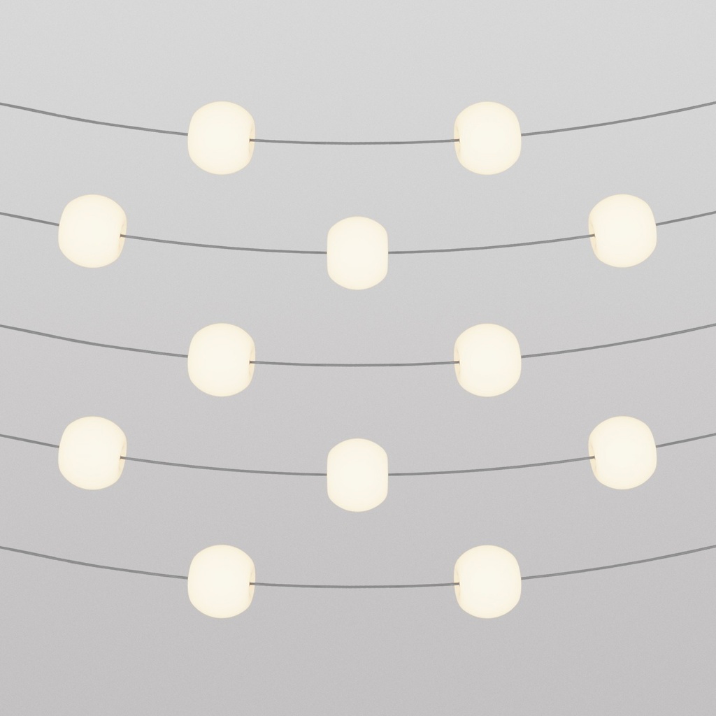 [MARINA12L-L070-GRI] Catena luminosa 12 punti luce IP67 Marina12 Cherry (Grigio, EU)