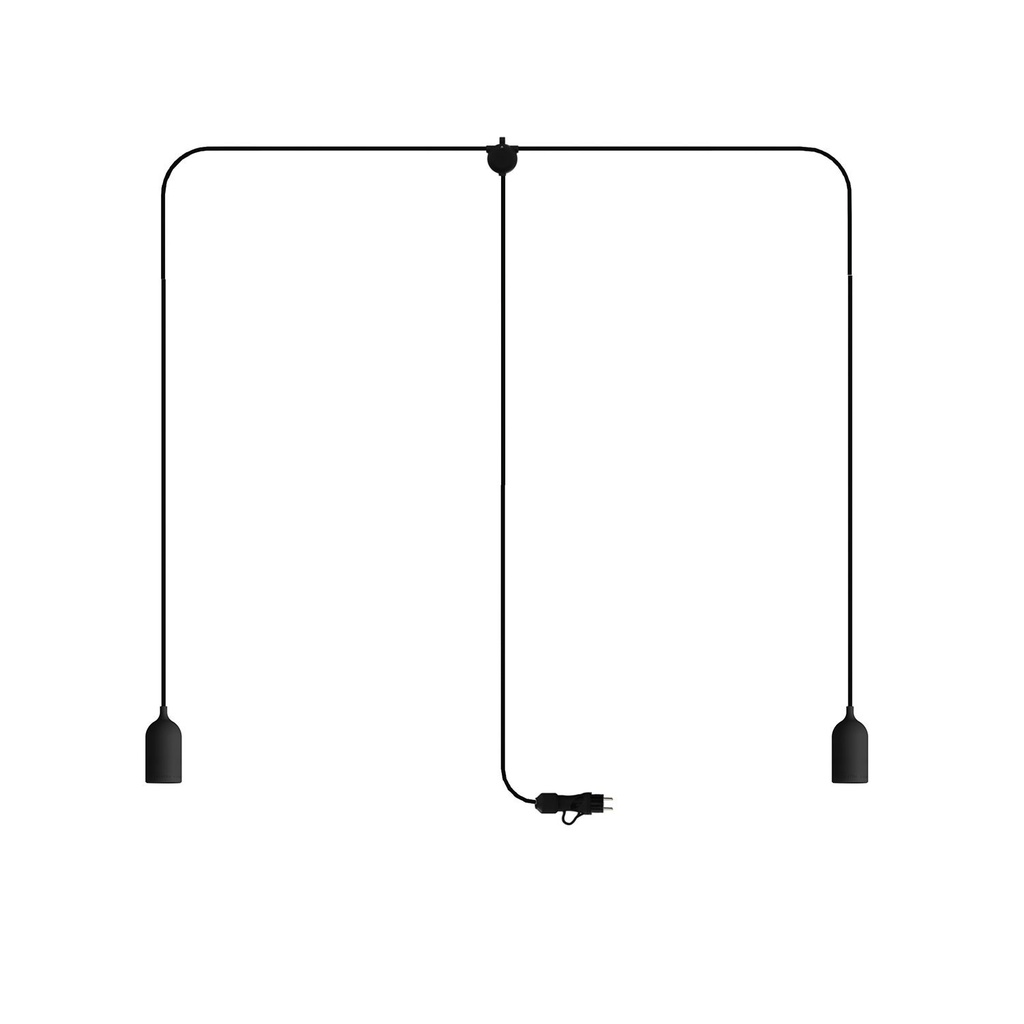 [PSE2PABKSM04] T-Snake Modulair 2-light portable outdoor lamp IP65 (Without bulb, Black)