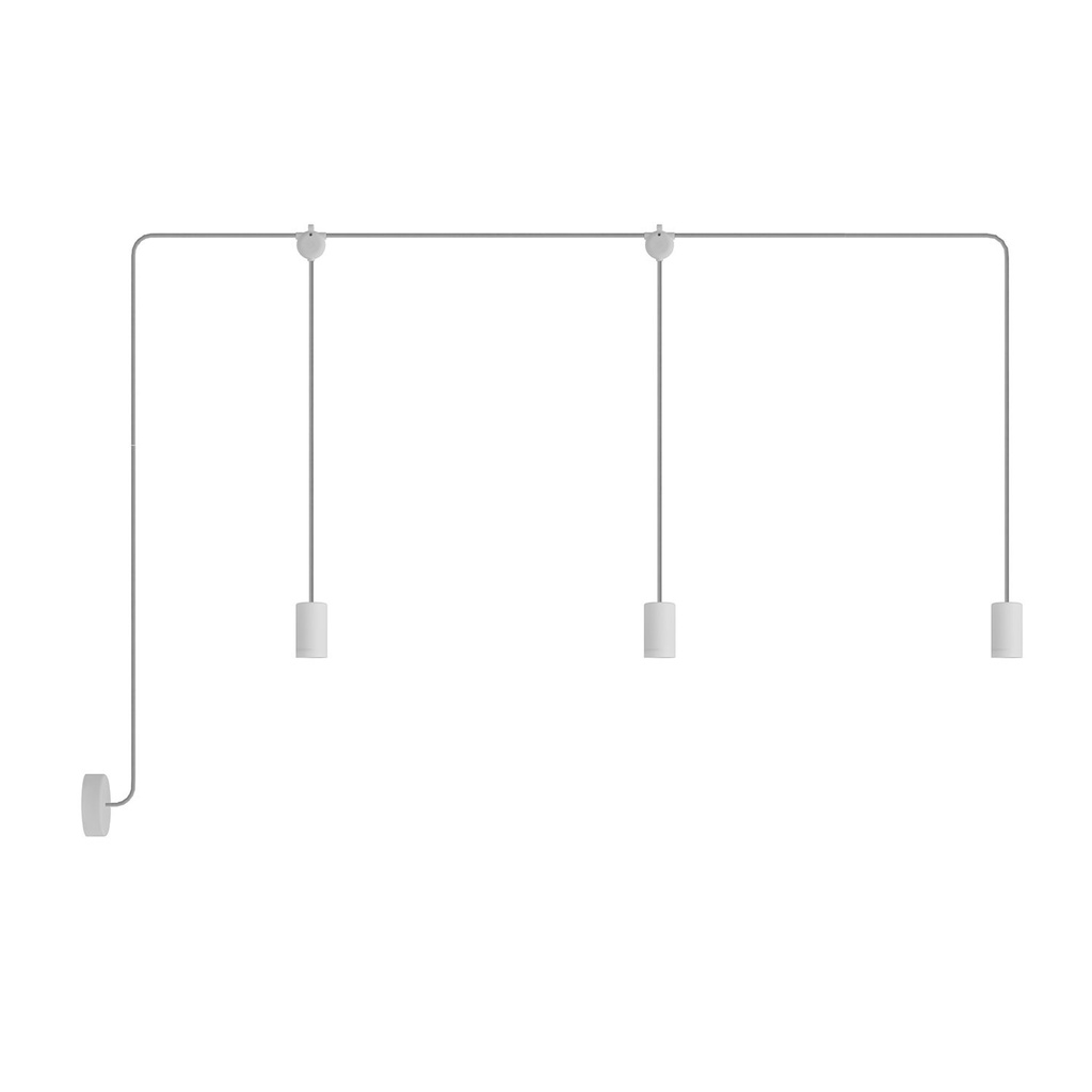 [PDE3EL01BISM01] E-Snake Modulair IP65 Außenleuchte mit 3 Lichtquellen und Baldachin (Ohne Leuchtmittel, Weiß)