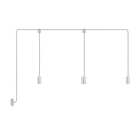 Suspension d'extérieur IP65 E-Snake Modulair à 3 lumières avec rosace – Sans ampoule, Blanc