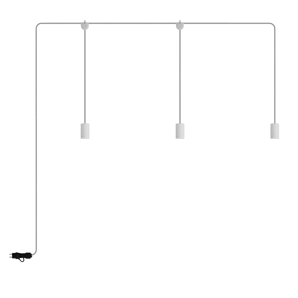 Lampe d'extérieur portable IP65 à 3 lumières E-Snake Modulair – Sans ampoule, Blanc