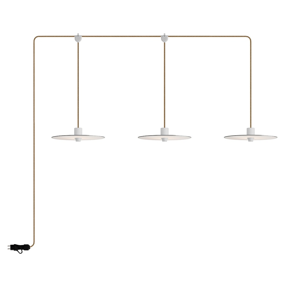 [PSE3EL02BISN06DDBIA] Lampada da esterno portatile a 3 luci E-Snake Modulair (Senza lampadina, Bianco)