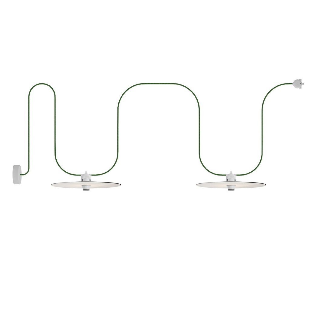 [PDE2BIEIVA2BSX08DDBIA] Outdoor string light 2 lampshades and rose Modulair (Without bulb, White)