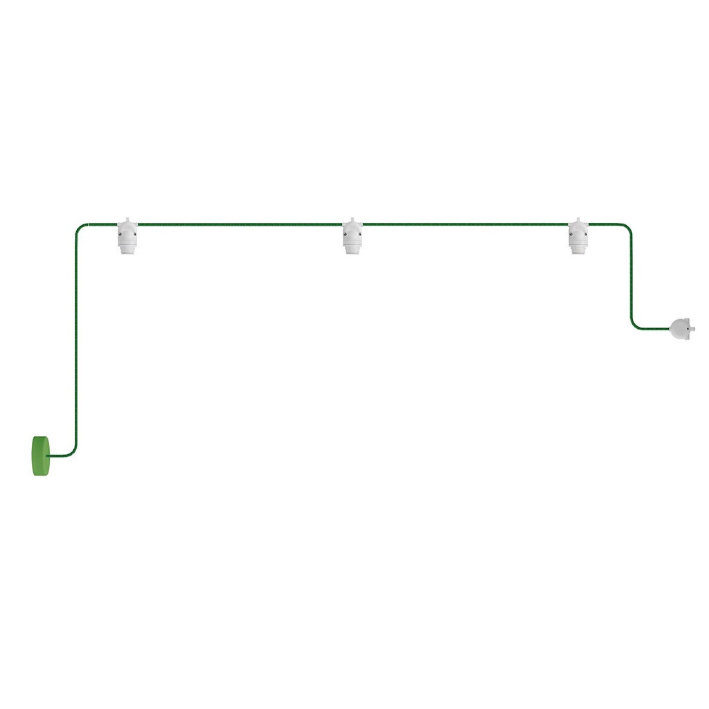 Catenaria da esterno Modulair IP65 con 3 luci e rosone – Bianco
