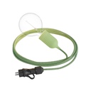 Lampada portatile per esterni Snake Modulair Pastel con 5 m cavo tessile – Senza lampadina, Verde prato