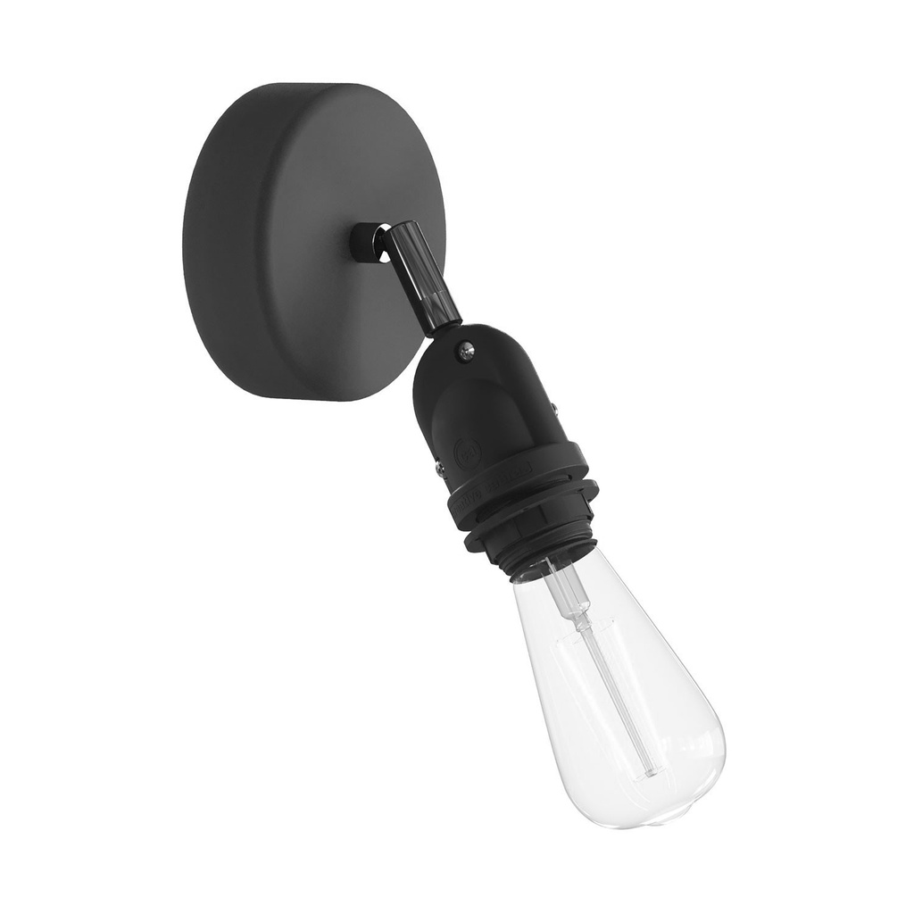 [APE2TBSBKPER] Applique pour abat-jour Modulair avec articulation pivotante, rosace et douille IP65 (Sans ampoule, Noir)