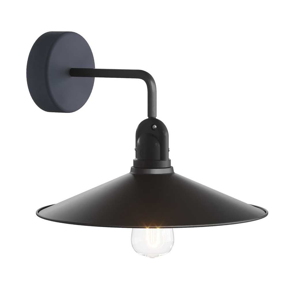[APE2NEPAM13VNO] Applique Fermaluce Modulair avec extension en L, abat-jour Swing et douille IP65 (Sans ampoule, Noir)